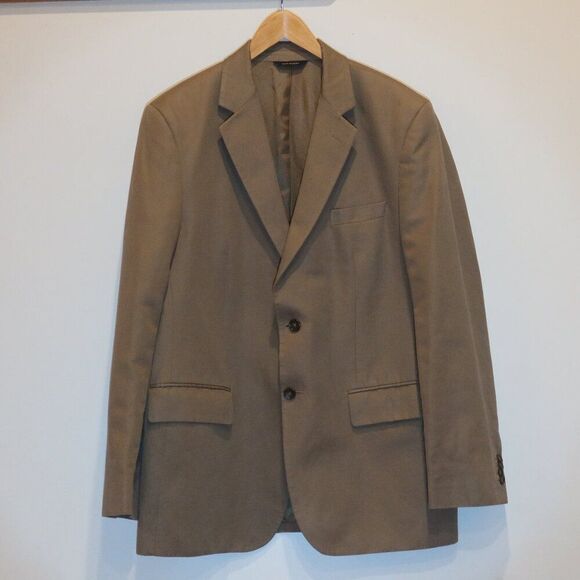Banana Republic Men 42R Blazer Jacket Linen Tan Khaki Wedding formal office even - Picture 1 of 13